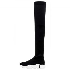 Jeffrey Campbell black thigh high sock sneaker boots US7.5